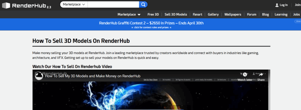 Sell Your 3D Models and Rendered Assets Online